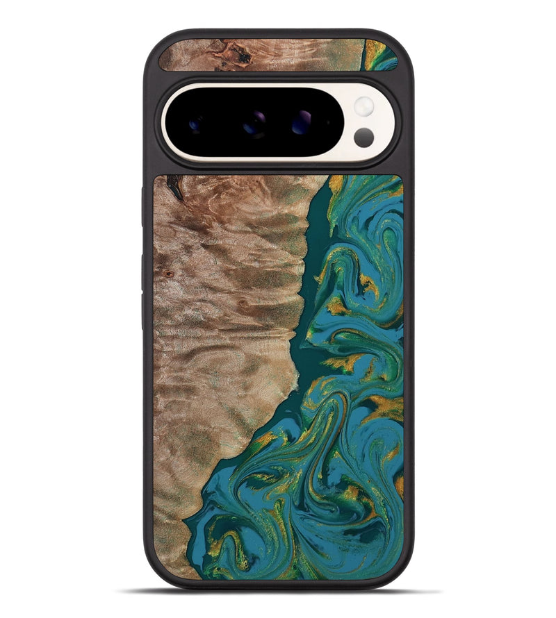 Pixel 9 Pro XL Wood Phone Case - Sondra (Teal & Gold, 812771)