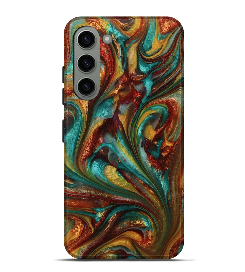 Galaxy S23 Plus ResinArt Live Edge Phone Case - Lucca (Teal & Gold, 812782)