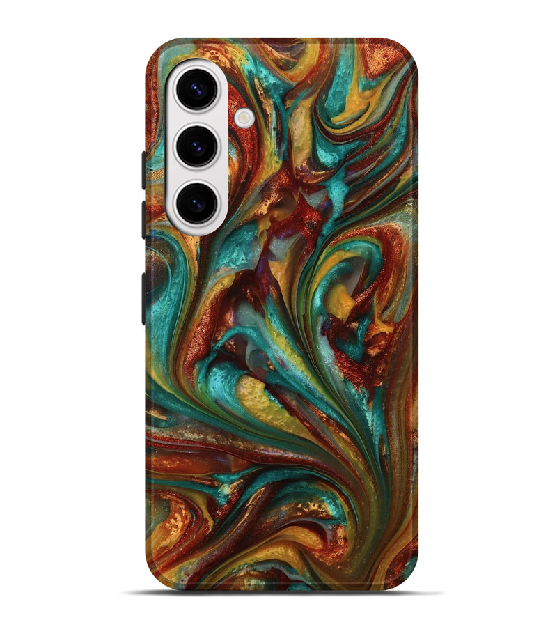 Galaxy S25 Plus ResinArt Live Edge Phone Case - Lucca (Teal & Gold, 812782)