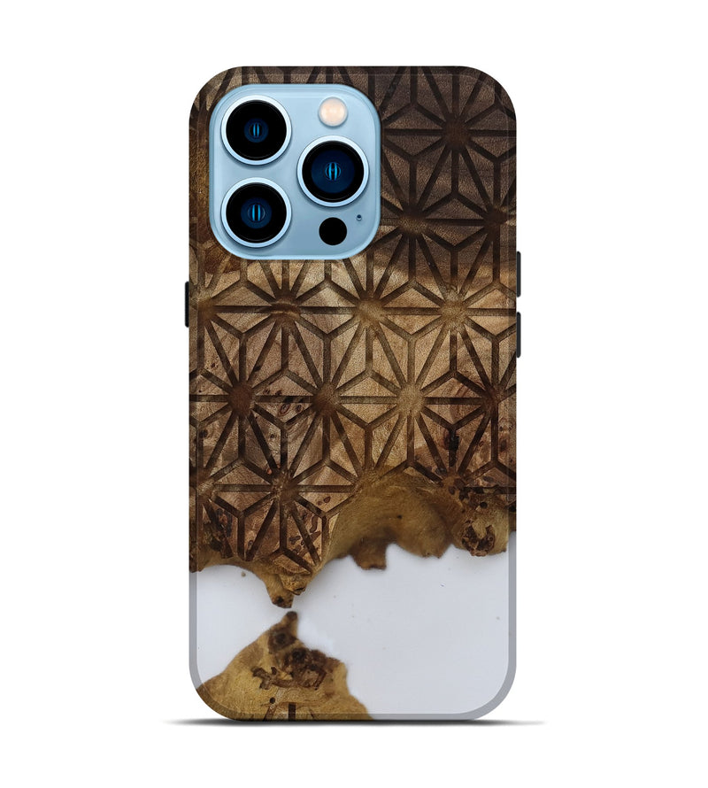 iPhone 14 Pro Wood Live Edge Phone Case - Galilea (Clear, 812789)