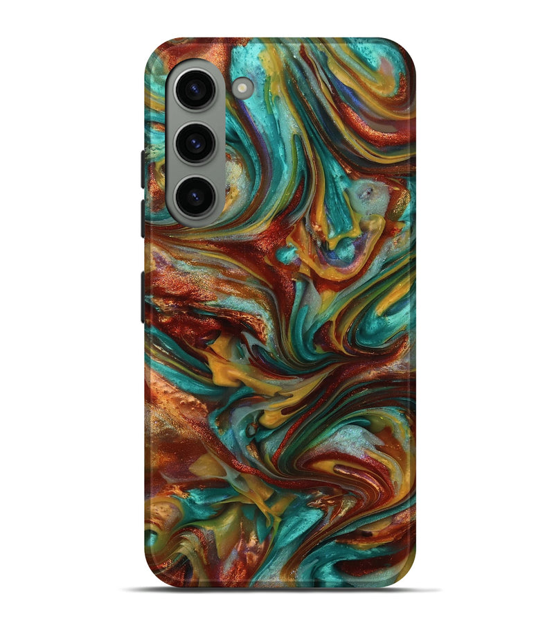 Galaxy S23 Plus ResinArt Live Edge Phone Case - Dayton (Teal & Gold, 812793)
