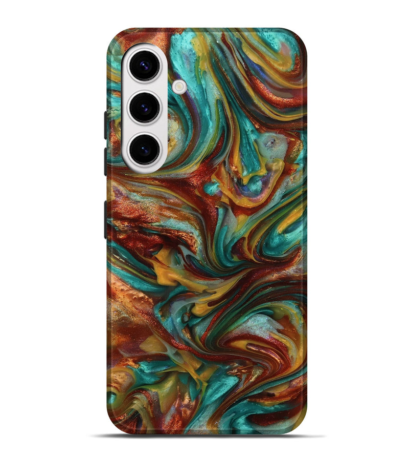 Galaxy S25 Plus ResinArt Live Edge Phone Case - Dayton (Teal & Gold, 812793)