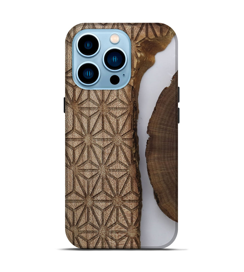 iPhone 14 Pro Wood Live Edge Phone Case - Maurice (Clear, 812807)