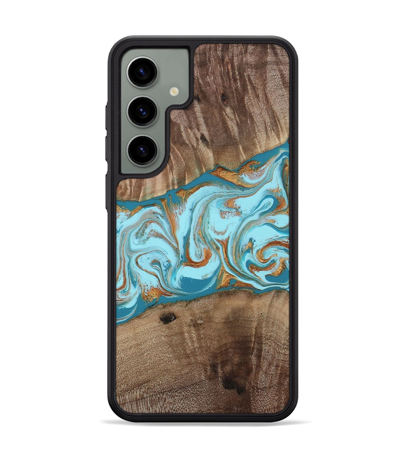 Galaxy S24 Plus Wood Phone Case - Kyson (Teal & Gold, 812813)