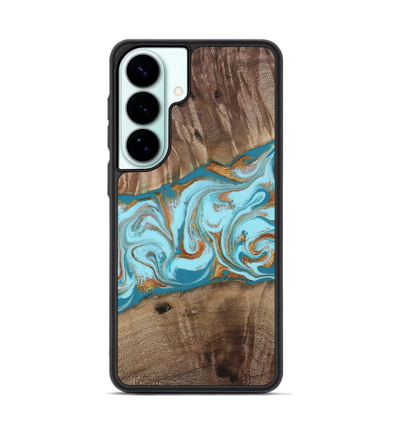Galaxy S26 Plus Wood Phone Case - Kyson (Teal & Gold, 812813)