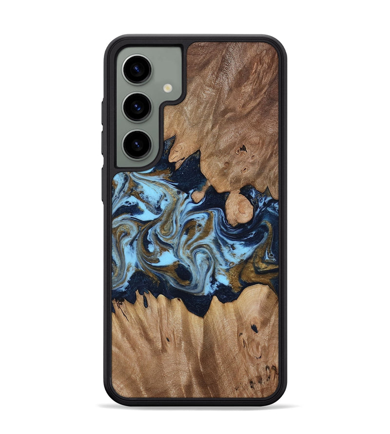 Galaxy S24 Plus Wood Phone Case - Davina (Teal & Gold, 812816)