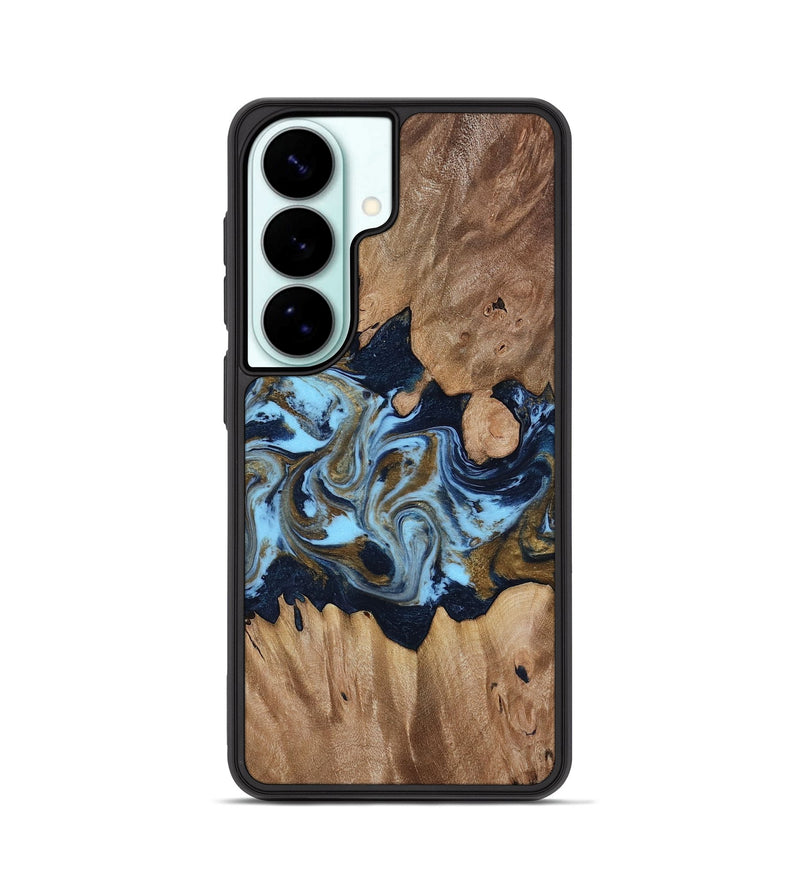 Galaxy S26 Wood Phone Case - Davina (Teal & Gold, 812816)