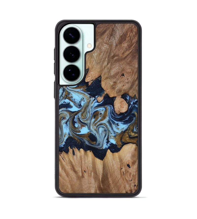 Galaxy S26 Plus Wood Phone Case - Davina (Teal & Gold, 812816)