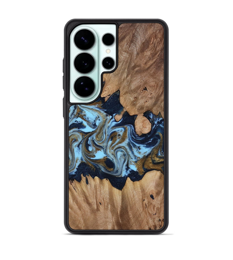 Galaxy S26 Ultra Wood Phone Case - Davina (Teal & Gold, 812816)