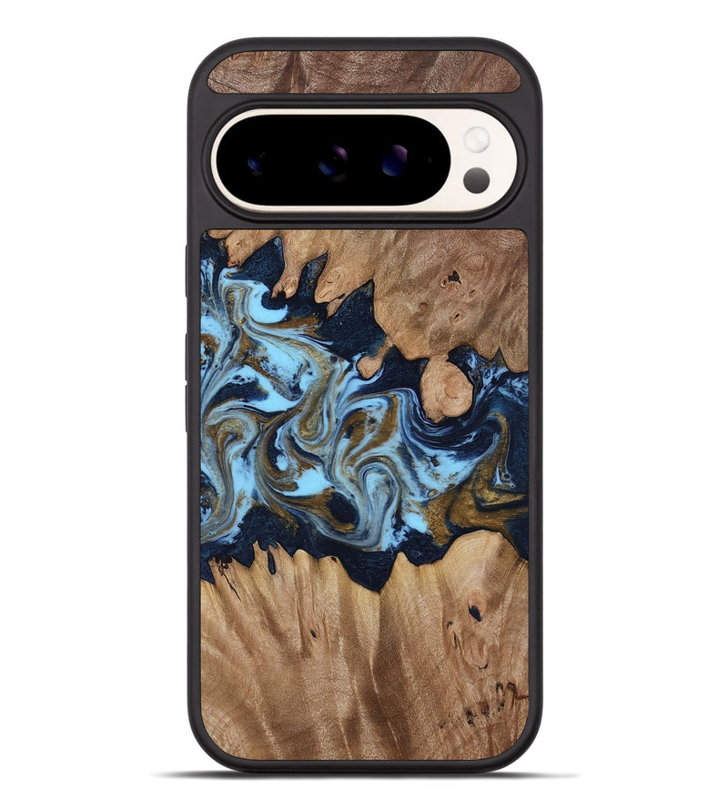 Pixel 9 Pro XL Wood Phone Case - Davina (Teal & Gold, 812816)