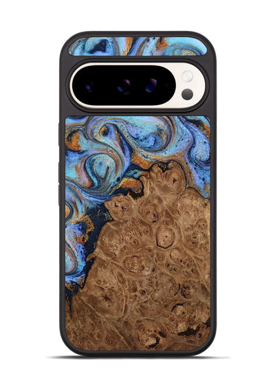 Pixel 9 Wood Phone Case - London (Teal & Gold, 812817)