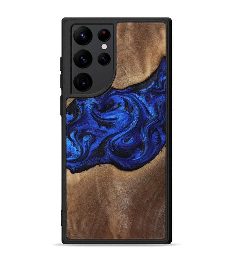 Galaxy S22 Ultra Wood Phone Case - Robbin (Blue, 812843)