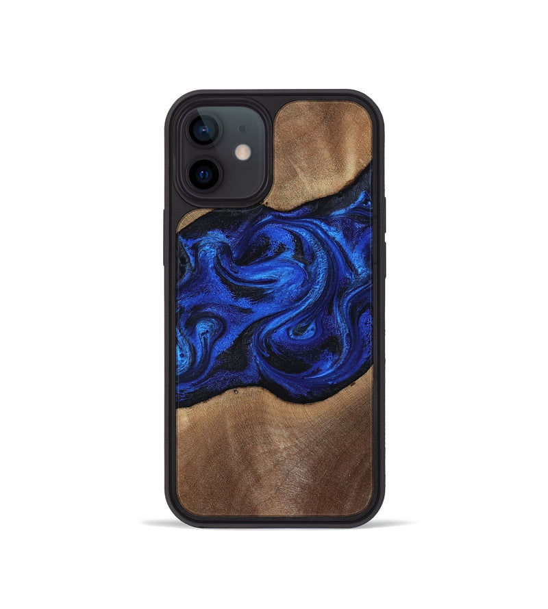 iPhone 12 mini Wood Phone Case - Robbin (Blue, 812843)