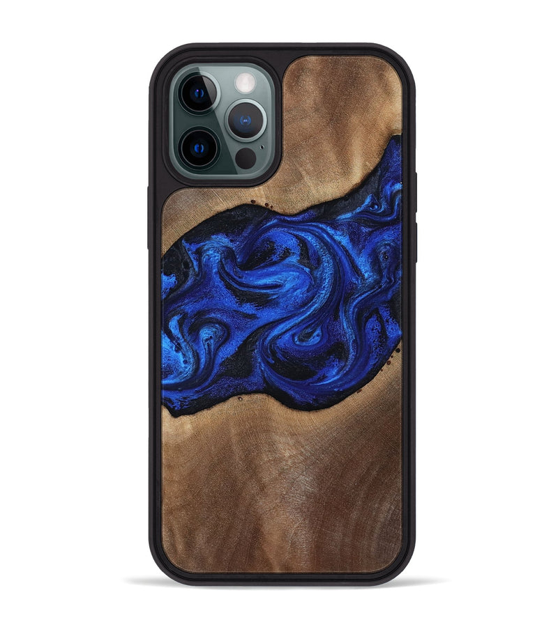 iPhone 12 Pro Max Wood Phone Case - Robbin (Blue, 812843)