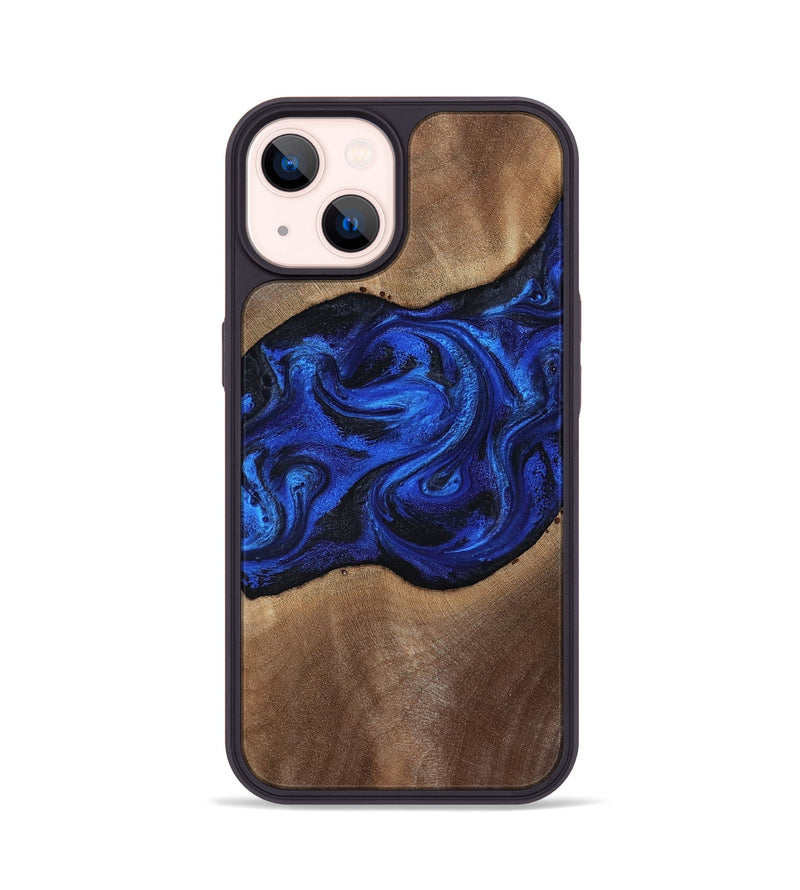 iPhone 14 Wood Phone Case - Robbin (Blue, 812843)