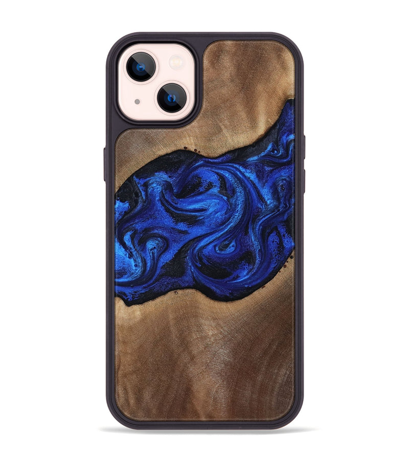 iPhone 14 Plus Wood Phone Case - Robbin (Blue, 812843)