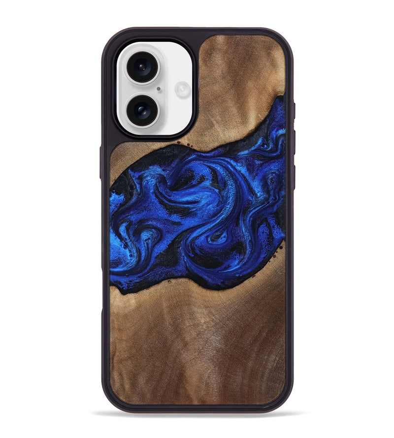 iPhone 16 Plus Wood Phone Case - Robbin (Blue, 812843)