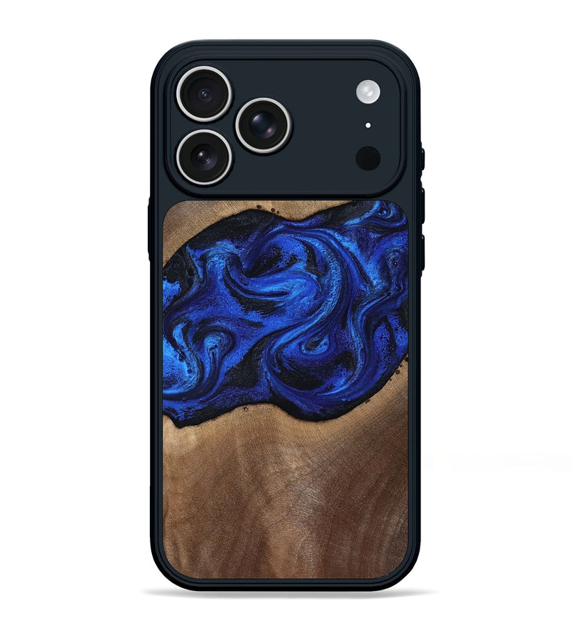 iPhone 17 Pro Max Wood Phone Case - Robbin (Blue, 812843)