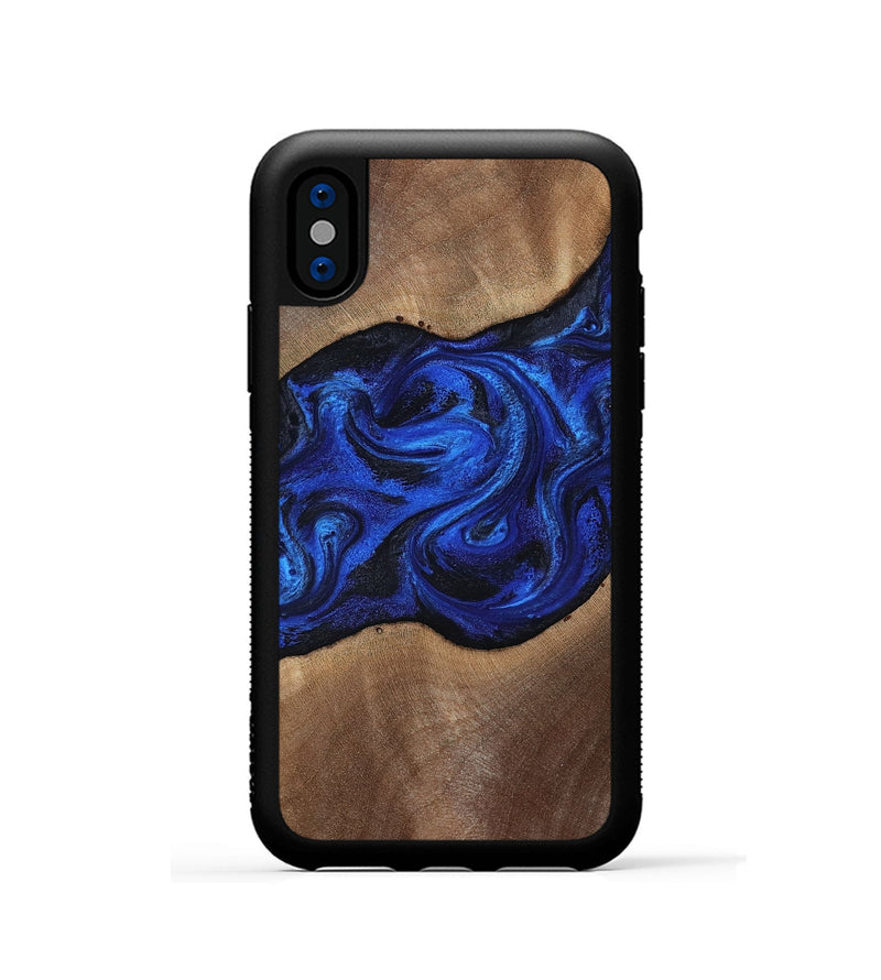 iPhone Xs Wood Phone Case - Robbin (Blue, 812843)