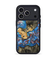 iPhone 17 Pro Wood Phone Case - Bristol (Teal & Gold, 812882)