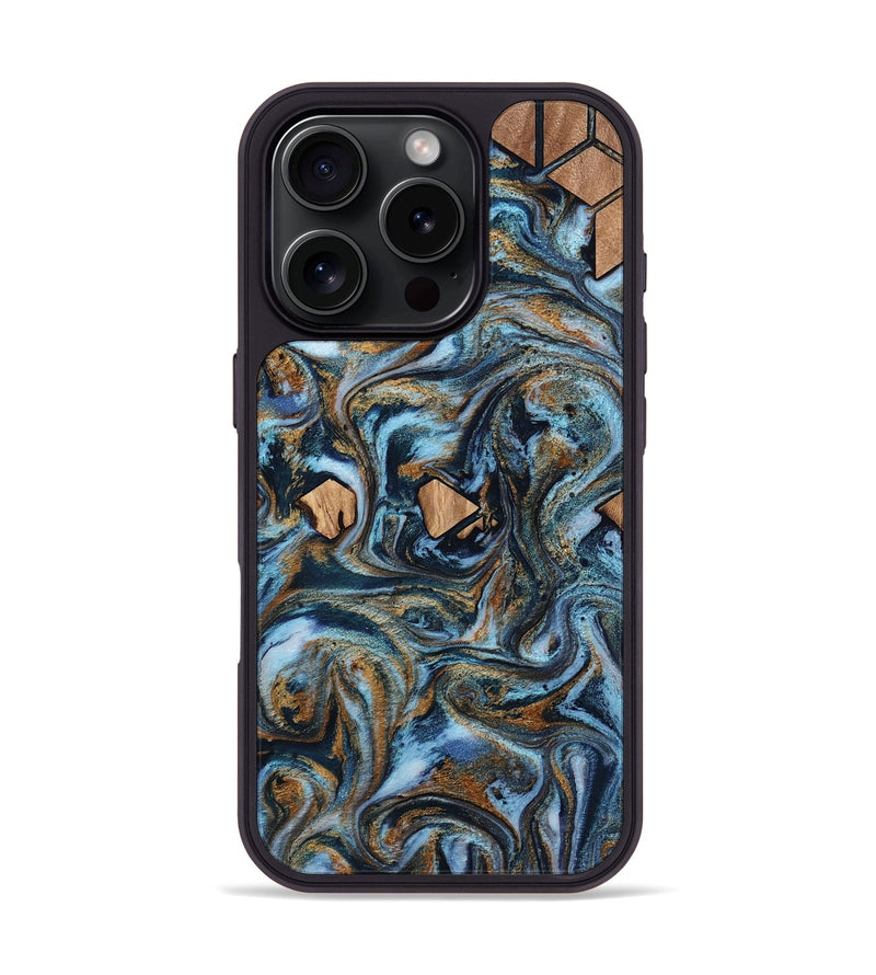 iPhone 16 Pro Wood Phone Case - Jamiya (Pattern, 812902)