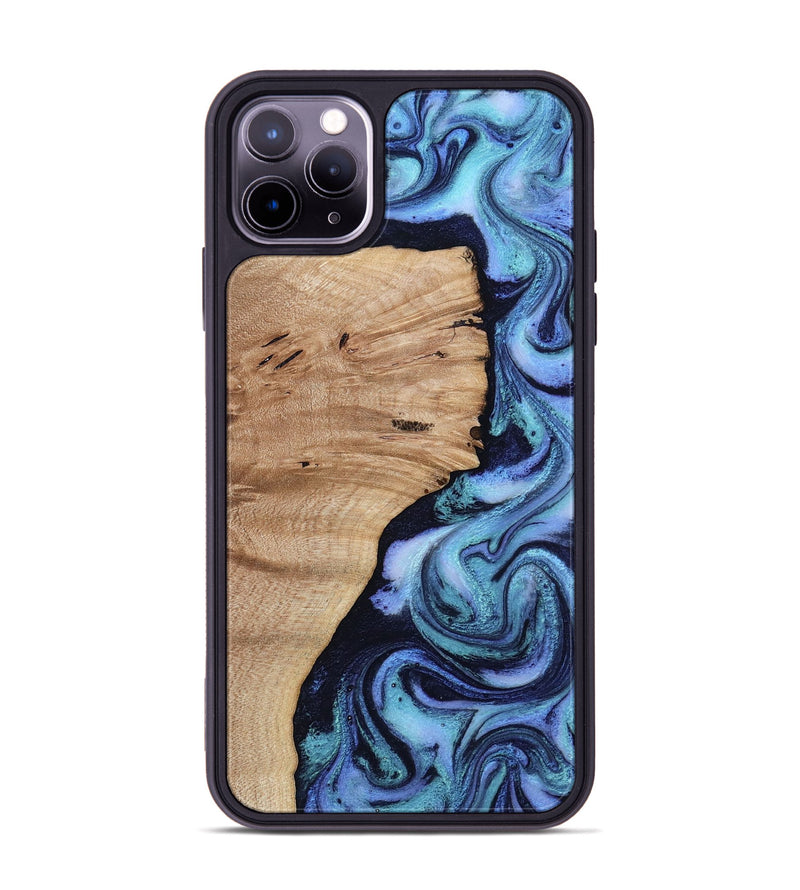 iPhone 11 Pro Max Wood Phone Case - Cyrus (Blue, 812905)