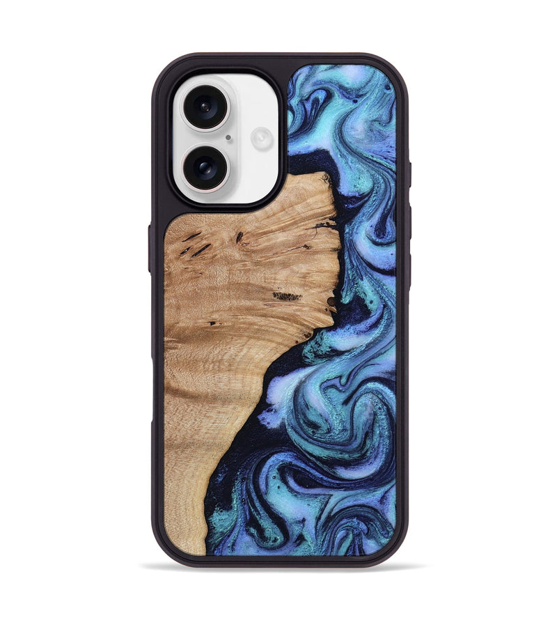 iPhone 17 Wood Phone Case - Cyrus (Blue, 812905)