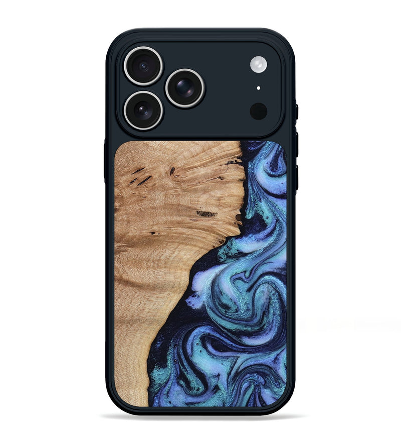iPhone 17 Pro Max Wood Phone Case - Cyrus (Blue, 812905)