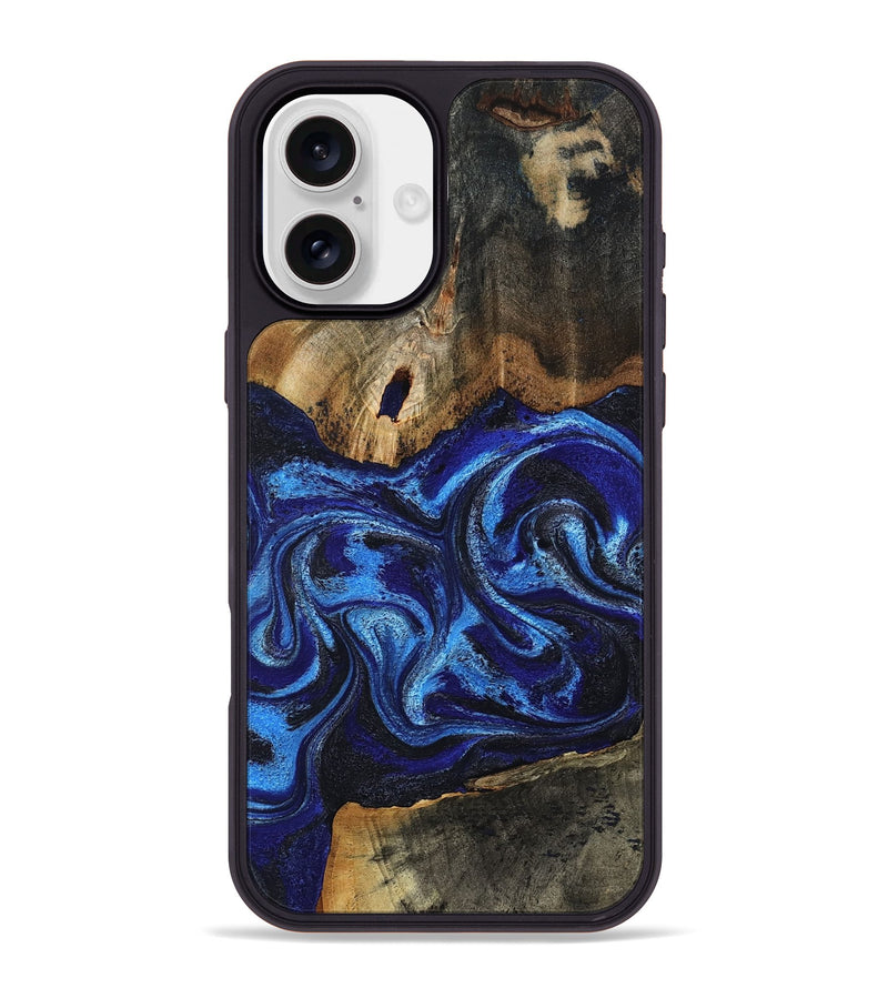 iPhone 16 Plus Wood Phone Case - Lilith (Blue, 812906)