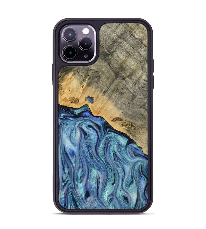 iPhone 11 Pro Max Wood Phone Case - Cecil (Blue, 812912)