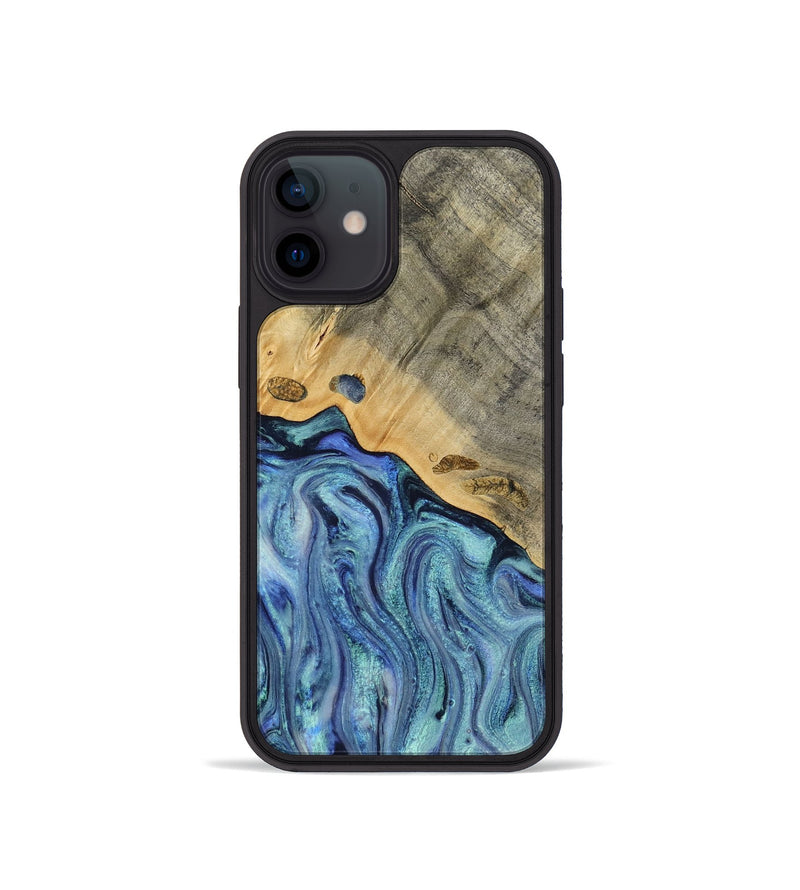 iPhone 12 mini Wood Phone Case - Cecil (Blue, 812912)