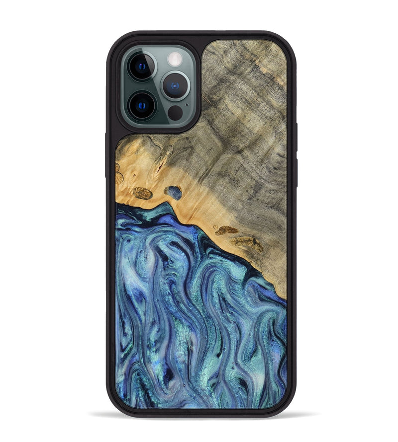 iPhone 12 Pro Max Wood Phone Case - Cecil (Blue, 812912)