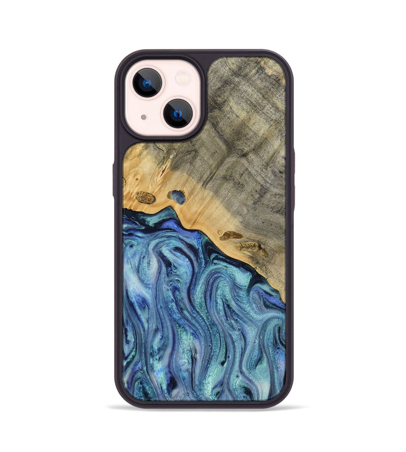 iPhone 14 Wood Phone Case - Cecil (Blue, 812912)