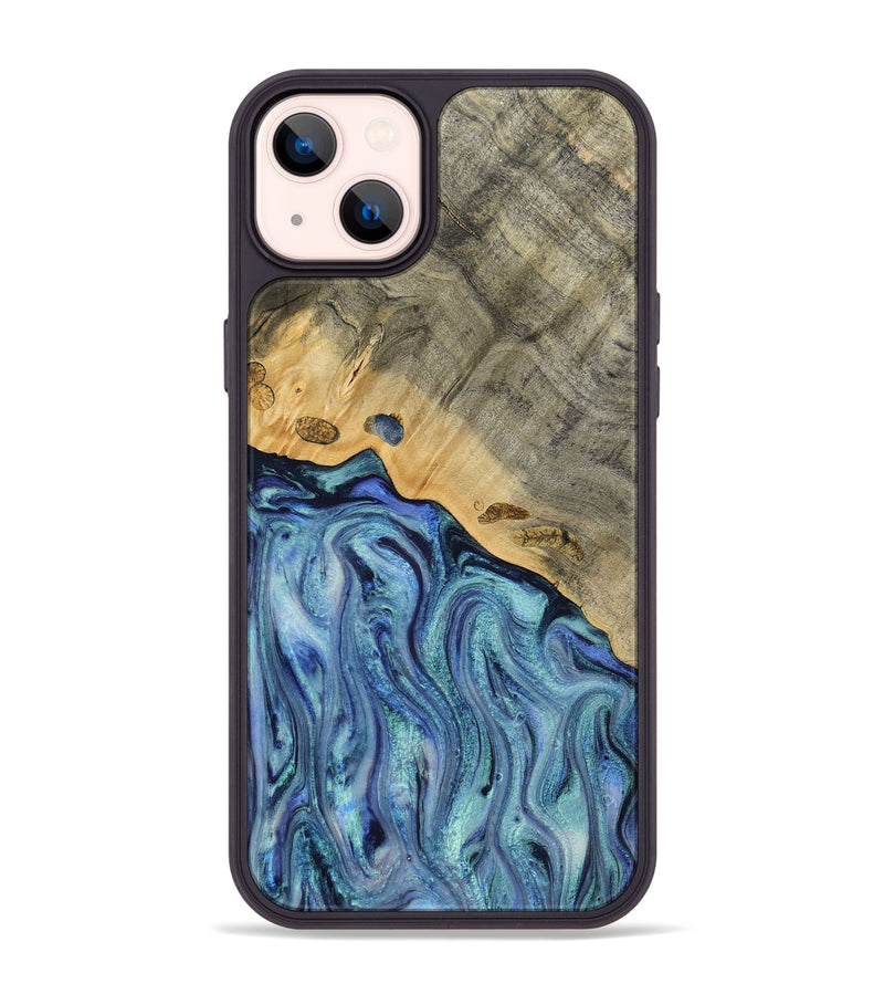 iPhone 14 Plus Wood Phone Case - Cecil (Blue, 812912)
