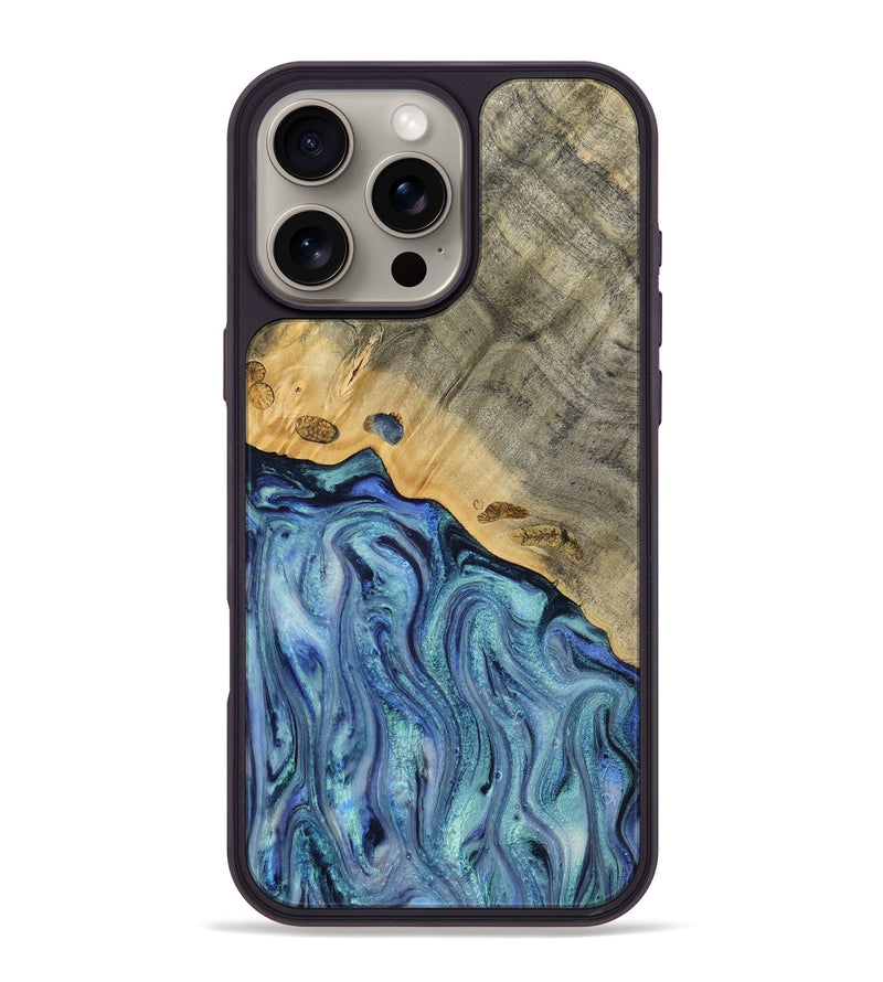 iPhone 16 Pro Max Wood Phone Case - Cecil (Blue, 812912)