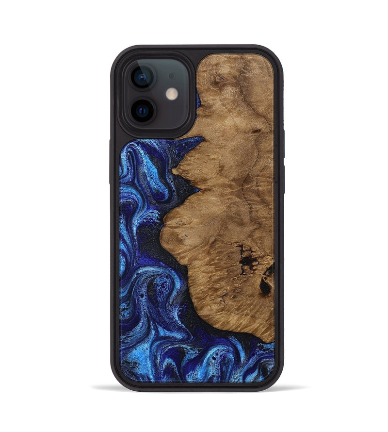 iPhone 12 Wood Phone Case - Mintie (Blue, 812913)