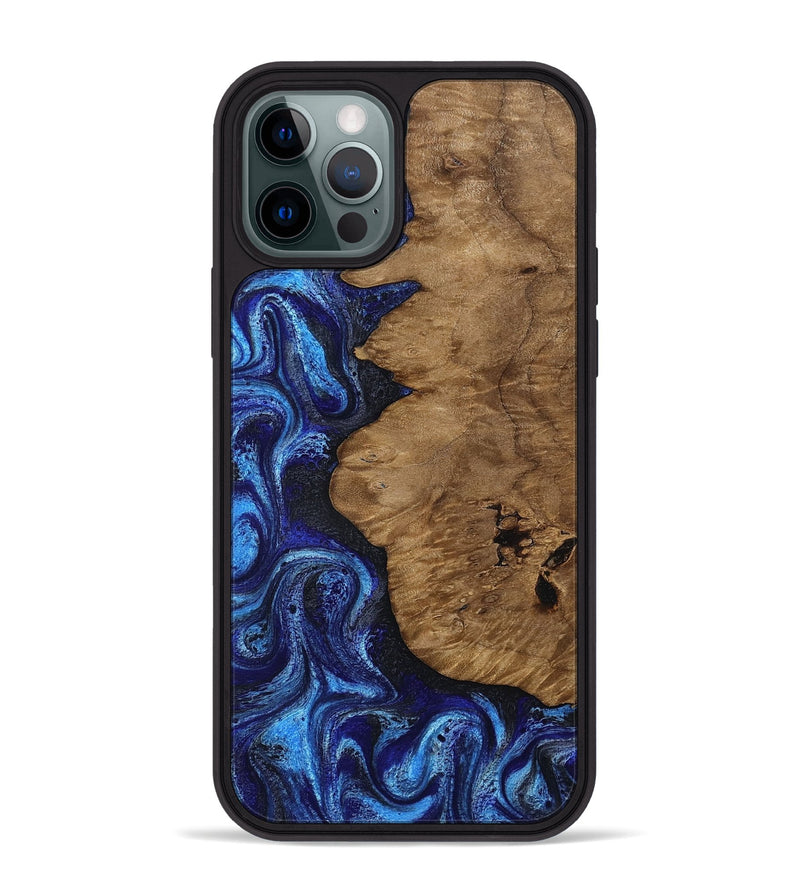 iPhone 12 Pro Max Wood Phone Case - Mintie (Blue, 812913)