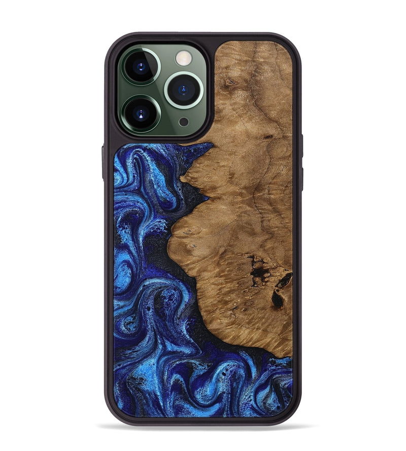 iPhone 13 Pro Max Wood Phone Case - Mintie (Blue, 812913)