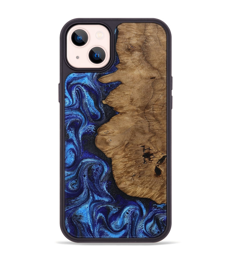 iPhone 14 Plus Wood Phone Case - Mintie (Blue, 812913)