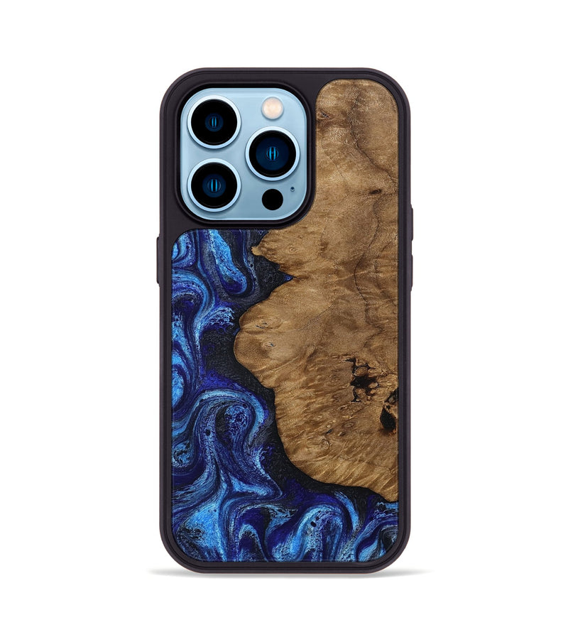 iPhone 14 Pro Wood Phone Case - Mintie (Blue, 812913)