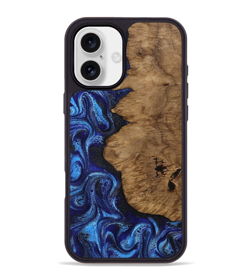 iPhone 16 Plus Wood Phone Case - Mintie (Blue, 812913)