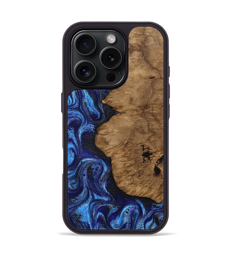 iPhone 16 Pro Wood Phone Case - Mintie (Blue, 812913)