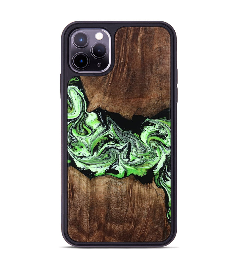 iPhone 11 Pro Max Wood Phone Case - Jan (Green, 812915)