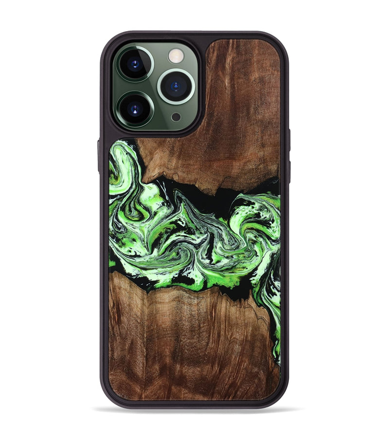 iPhone 13 Pro Max Wood Phone Case - Jan (Green, 812915)