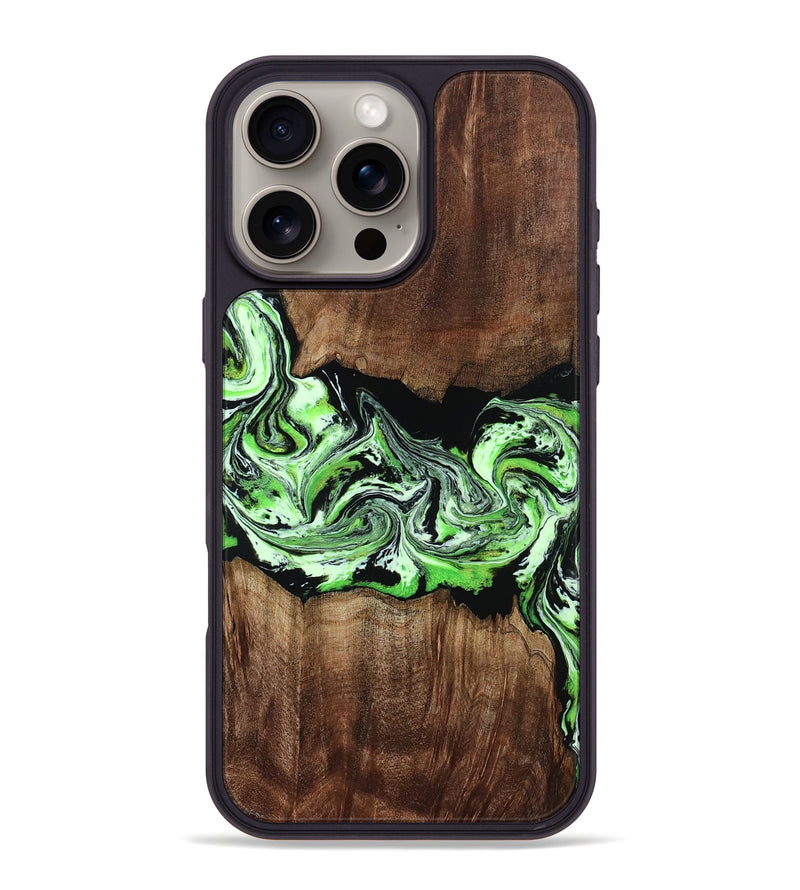 iPhone 16 Pro Max Wood Phone Case - Jan (Green, 812915)