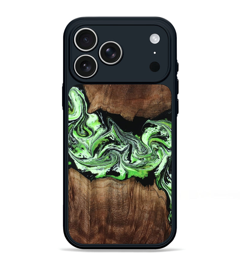 iPhone 17 Pro Max Wood Phone Case - Jan (Green, 812915)