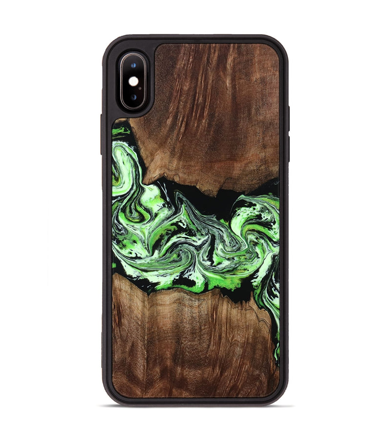 iPhone Xs Max Wood Phone Case - Jan (Green, 812915)