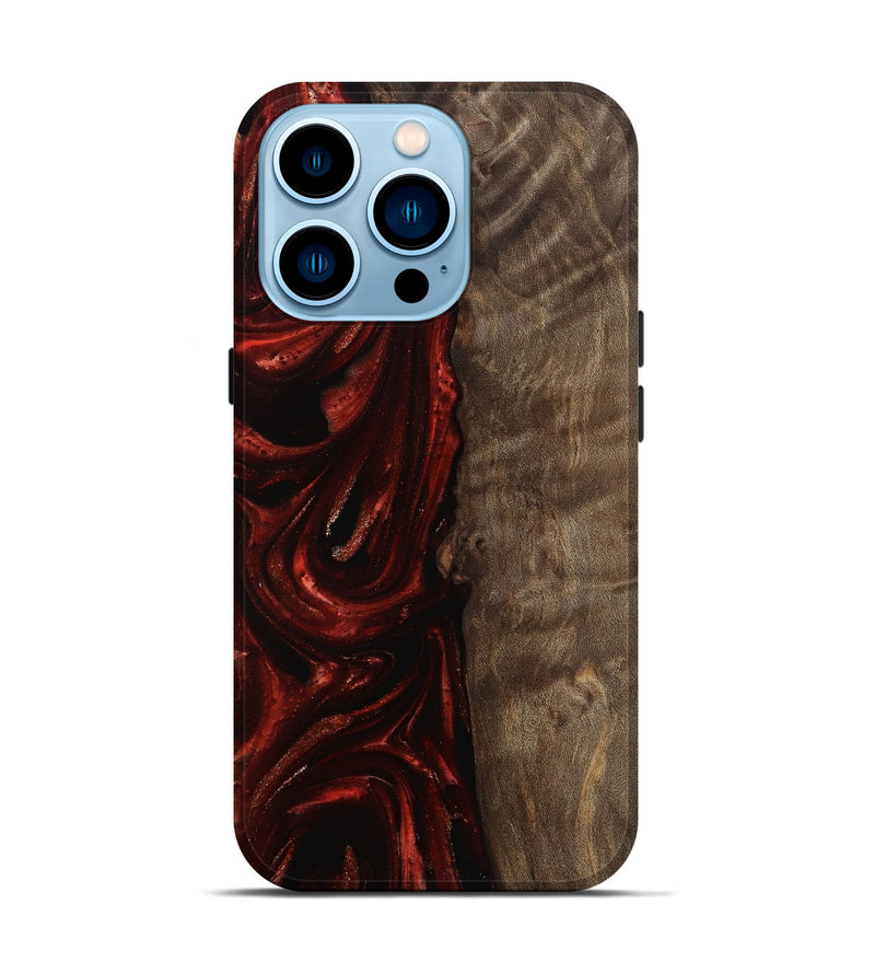 iPhone 14 Pro Wood Live Edge Phone Case - Uriah (Red, 812948)