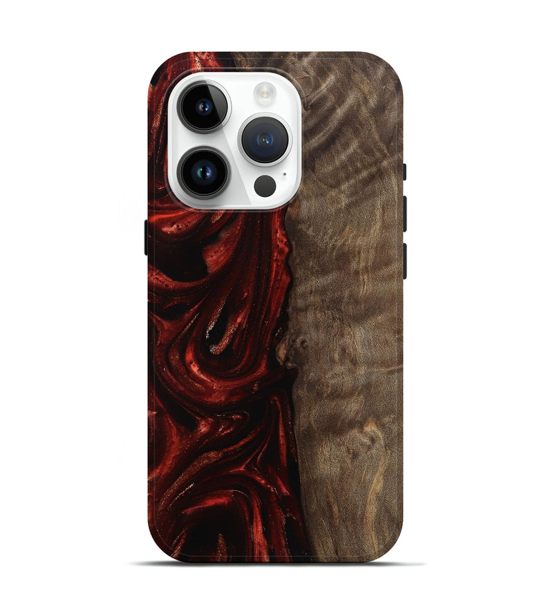 iPhone 15 Pro Wood Live Edge Phone Case - Uriah (Red, 812948)