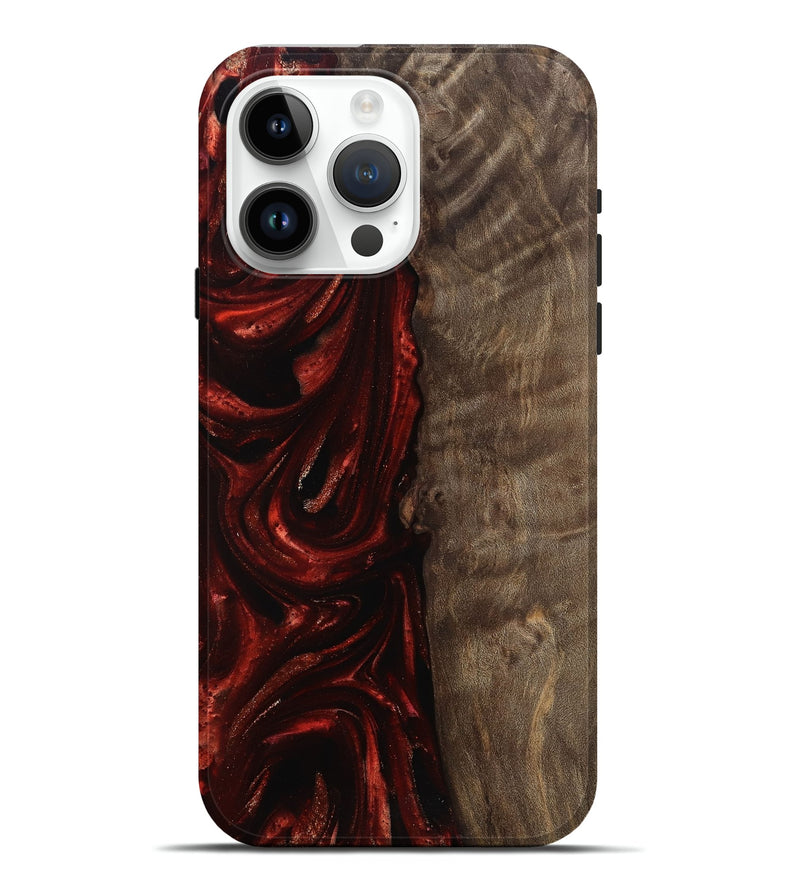 iPhone 15 Pro Max Wood Live Edge Phone Case - Uriah (Red, 812948)